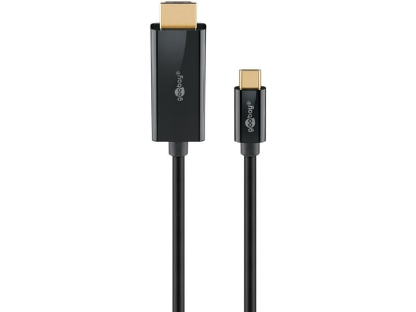 Goobay 75696, 1 m, USB Type-C, HDMI, urosliitin, urosliitin, suora, suora