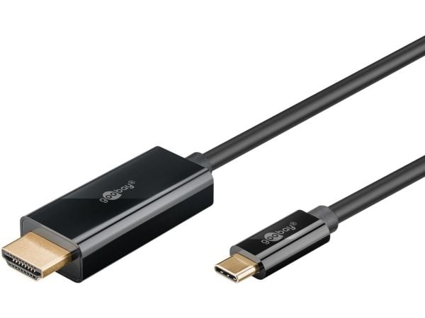 Goobay 75696, 1 m, USB Type-C, HDMI, urosliitin, urosliitin, suora, suora
