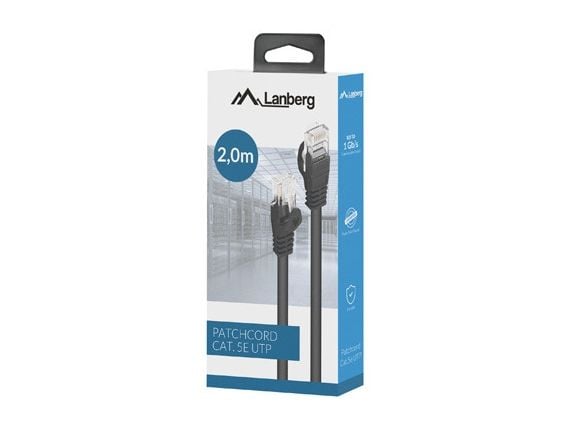 Lanberg PATCHCORD CAT.5E UTP 2M BLACK BOX FLUKE PASSED LANBERG LANBERG
