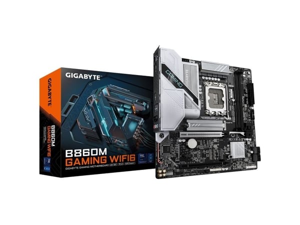 Gigabyte B860M GAMING WIFI6 - Hovedkort - micro ATX - LGA1851-sokkel - B860 Chipset - Wi-Fi 6, Bluetooth - innbygd grafikk (CPU kreves) - HD-lyd (8...