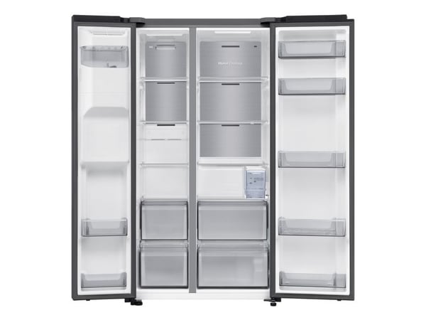 Samsung RS70F65KEF, Frittstående, Amerikansk dør, Svart, 2 dører, Premium Black Steel, På innsiden