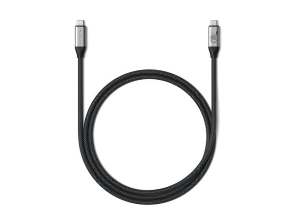 Satechi USB4 V2 Pro Cable, 1,2 m, USB C, USB C, USB4 Gen 4x2, 120 Gbit/s, Hopea, musta