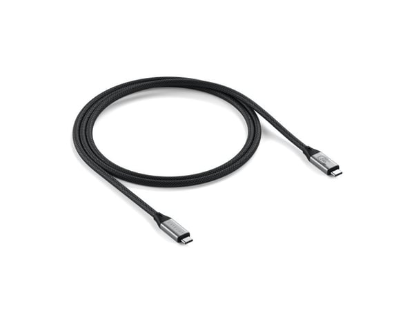 Satechi USB4 V2 Pro Cable, 1,2 m, USB C, USB C, USB4 Gen 4x2, 120 Gbit/s, Hopea, musta