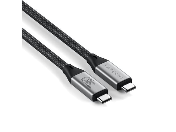 Satechi USB4 V2 Pro Cable, 1,2 m, USB C, USB C, USB4 Gen 4x2, 120 Gbit/s, Hopea, musta