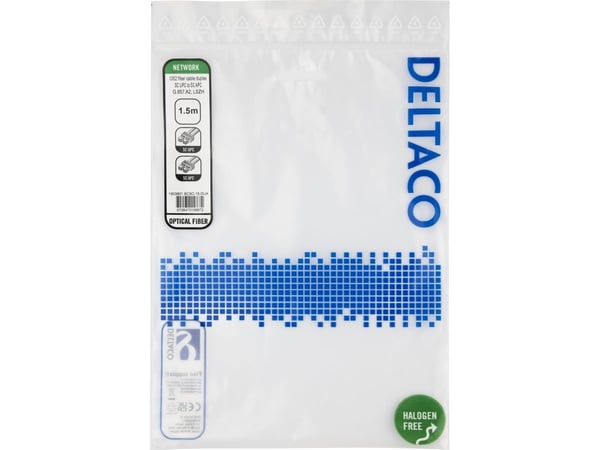 DELTACO - Nettverkskabel - SC/UPC-enkeltmodus (hann) til SC/APC-enkeltmodus (hann) - 1.5 m - 1.5 m - fiberoptisk - dupleks - G.657.A2/OS2 - halogen...