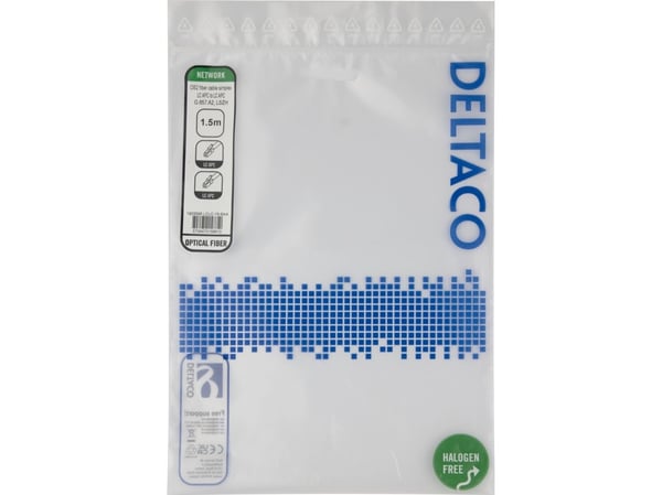 DELTACO - Nettverkskabel - LC/APC-enkeltmodus (hann) til LC/APC-enkeltmodus (hann) - 1.5 m - 1.5 m - fiberoptisk - simpleks - G.657.A2/OS2 - haloge...