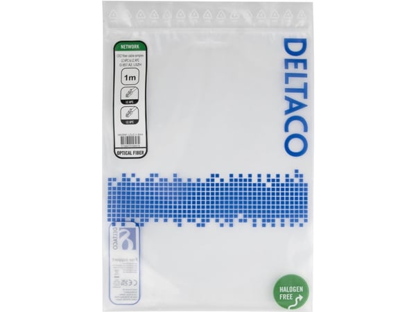DELTACO - Nettverkskabel - LC/APC-enkeltmodus (hann) til LC/APC-enkeltmodus (hann) - 1 m - 1 m - fiberoptisk - simpleks - G.657.A2/OS2 - halogenfri...
