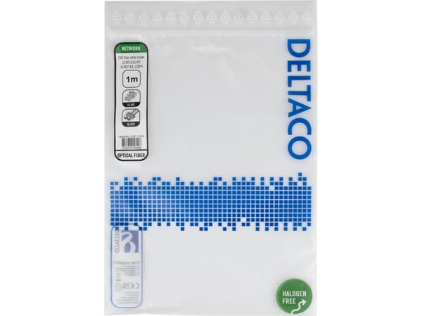 DELTACO - Nettverkskabel - LC/APC-enkeltmodus (hann) til SC/APC-enkeltmodus (hann) - 1 m - 1 m - fiberoptisk - dupleks - G.657.A2/OS2 - halogenfri ...