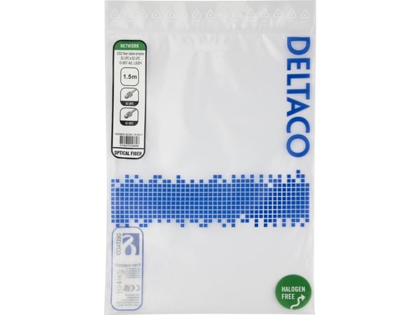 DELTACO - Liitäntäkaapeli - SC/UPC - SC/UPC - 1,5 m - 1,5 m. - valokuitu - simplex - OS2 - halogeeniton - keltainen