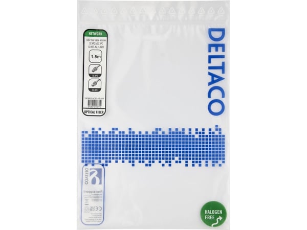 DELTACO - Nettverkskabel - SC/APC-enkeltmodus (hann) til SC/APC-enkeltmodus (hann) - 1.5 m - 1.5 m - fiberoptisk - simpleks - G.657.A2/OS2 - haloge...