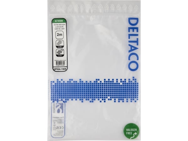 DELTACO - Koblingskabel - LC/UPC (hann) til SC/APC (hann) - 2 m - 2 m - fiberoptisk - dupleks - OS2 - halogenfri, toretnings - gul