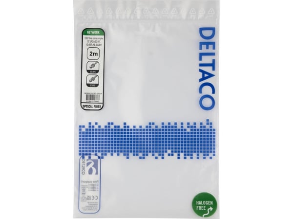 OS2 Fiberkabel, SC - SC, simplex, UPC/APC, 2,0 m