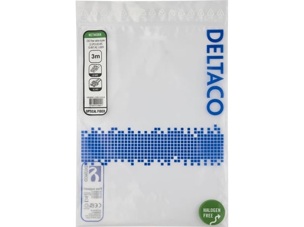 DELTACO - Koblingskabel - LC/UPC (hann) til SC/APC (hann) - 3 m - 3 m - fiberoptisk - dupleks - OS2 - halogenfri, toretnings - gul
