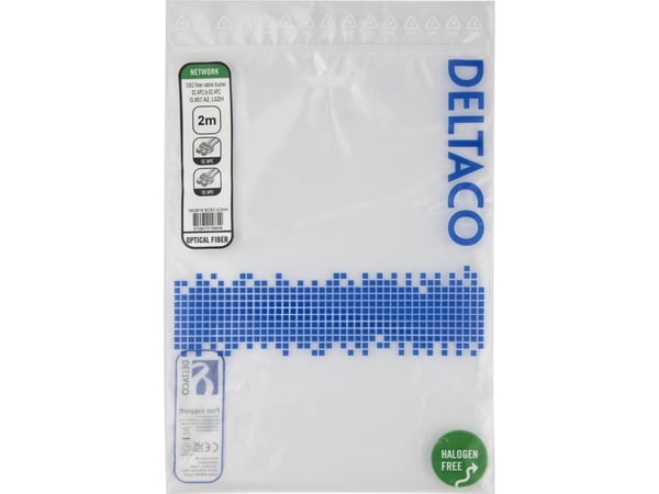 DELTACO - Koblingskabel - SC/APC (hann) til SC/APC (hann) - 2 m - 2 m - fiberoptisk - dupleks - OS2 - halogenfri, toretnings - gul