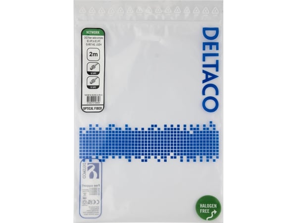 DELTACO - Koblingskabel - SC/UPC (hann) til SC/UPC (hann) - 2 m - 2 m - fiberoptisk - simpleks - OS2 - halogenfri, toretnings - gul