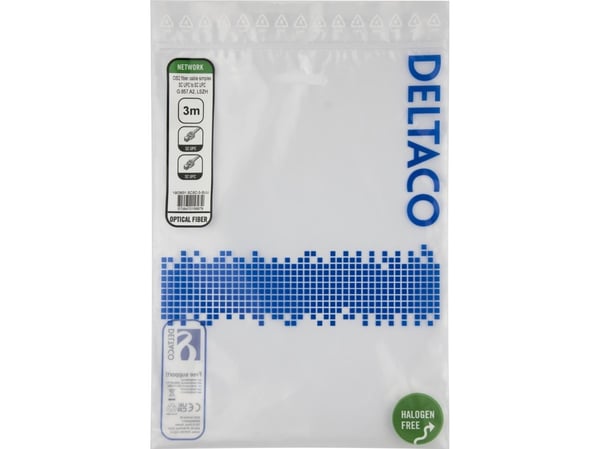 DELTACO - Koblingskabel - SC/UPC til SC/UPC - 3 m - 3 m - fiberoptisk - simpleks - OS2 - halogenfri - gul