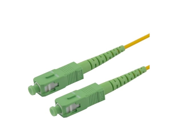 DELTACO - Koblingskabel - SC/APC (hann) til SC/APC (hann) - 2 m - 2 m - fiberoptisk - simpleks - OS2 - halogenfri, toretnings - gul