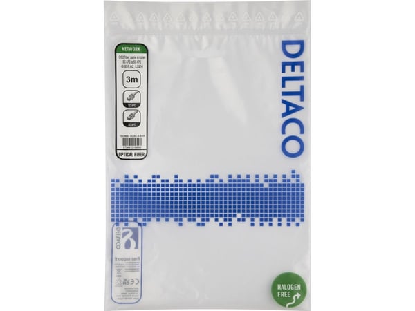 DELTACO - Nettverkskabel - SC/APC-enkeltmodus (hann) til SC/APC-enkeltmodus (hann) - 3 m - 3 m - fiberoptisk - simpleks - G.657.A2/OS2 - halogenfri...