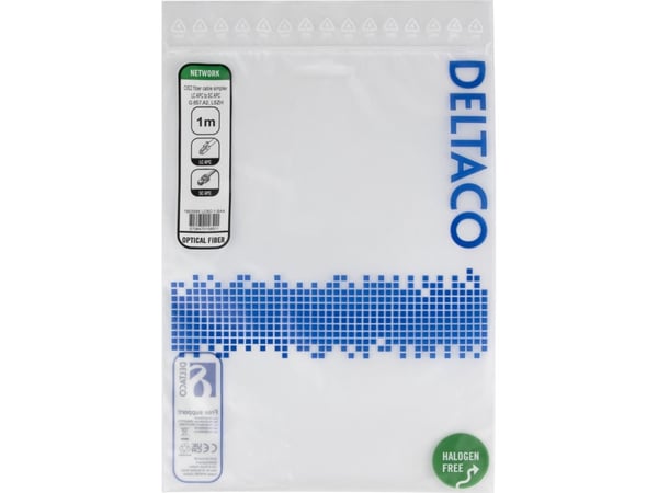 DELTACO - Nätverkskabel - LC/APC enkelläge (hane) till SC/APC enkelläge (hane) - 1 m - 1 m - fiberoptisk - simplex - G.657.A2/OS2 - halogenfri - gul