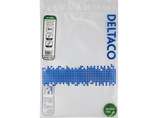 DELTACO - Koblingskabel - LC/APC (hann) til LC/APC (hann) - 2 m - 2 m - fiberoptisk - simpleks - OS2 - halogenfri, toretnings - gul