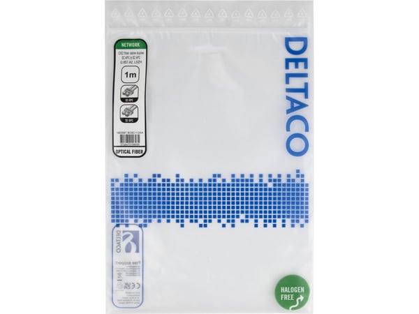 DELTACO - Nettverkskabel - SC/APC-enkeltmodus (hann) til SC/APC-enkeltmodus (hann) - 1 m - 1 m - fiberoptisk - dupleks - G.657.A2/OS2 - halogenfri ...