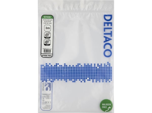 DELTACO - Nettverkskabel - SC/UPC-enkeltmodus (hann) til SC/APC-enkeltmodus (hann) - 3 m - 3 m - fiberoptisk - dupleks - 9 / 125 micron - OS2 - hal...