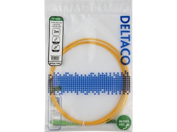 OS2 Fiberkabel, LC - SC, simplex, APC/APC, 3,0 m