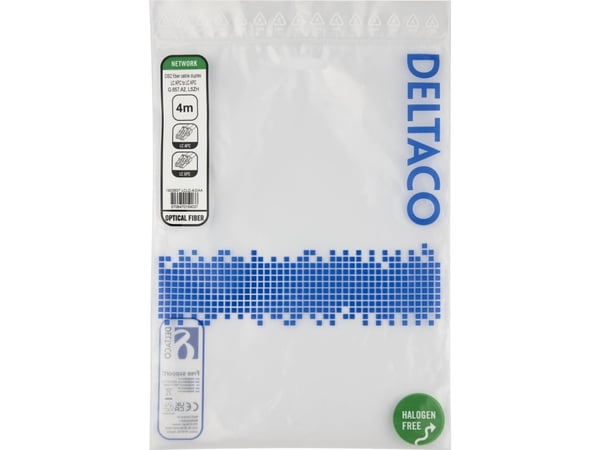 DELTACO - Koblingskabel - LC/APC (hann) til LC/APC (hann) - 4 m - 4 m - fiberoptisk - dupleks - OS2 - halogenfri - gul