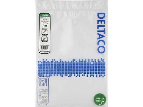 DELTACO - Nettverkskabel - LC/APC-enkeltmodus (hann) til LC/APC-enkeltmodus (hann) - 4 m - 4 m - fiberoptisk - simpleks - OS2 - halogenfri - gul