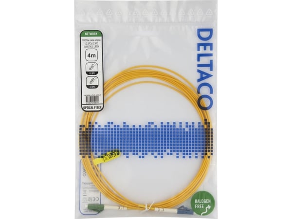 DELTACO - Nettverkskabel - LC/UPC-enkeltmodus (hann) til LC/APC-enkeltmodus (hann) - 4 m - 4 m - fiberoptisk - simpleks - G.657.A2/OS2 - halogenfri...