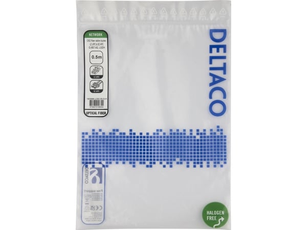 DELTACO - Koblingskabel - LC/UPC (hann) til SC/APC (hann) - 50 cm - 0.5 m - fiberoptisk - dupleks - OS2 - halogenfri, toretnings - gul