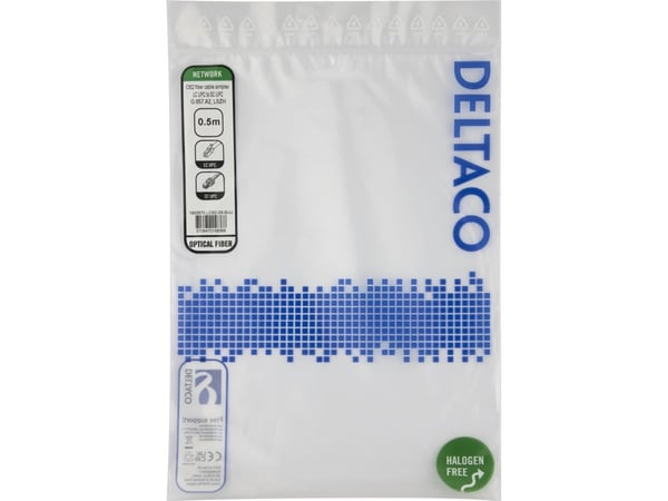 DELTACO - Nettverkskabel - LC/UPC-enkeltmodus (hann) til SC/UPC-enkeltmodus (hann) - 50 cm - 0.5 m - fiberoptisk - simpleks - G.657.A2/OS2 - haloge...