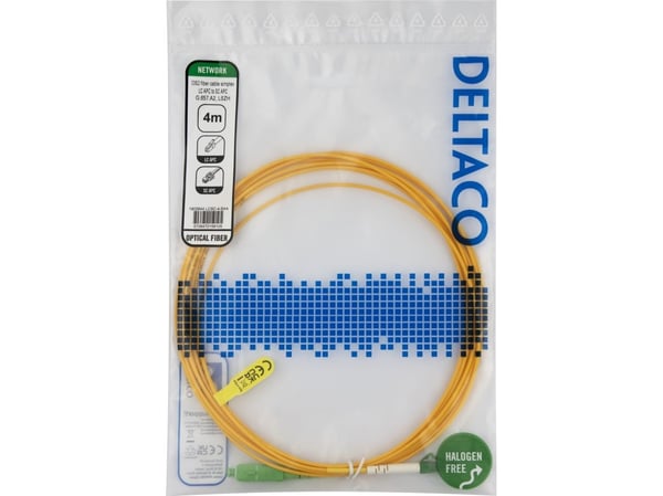 OS2 Fiberkabel, LC - SC, simplex, APC/APC, 4,0 m