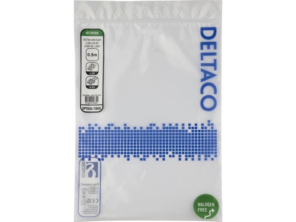 OS2 Fiberkabel, LC - SC, duplex, APC/APC, 0,5m