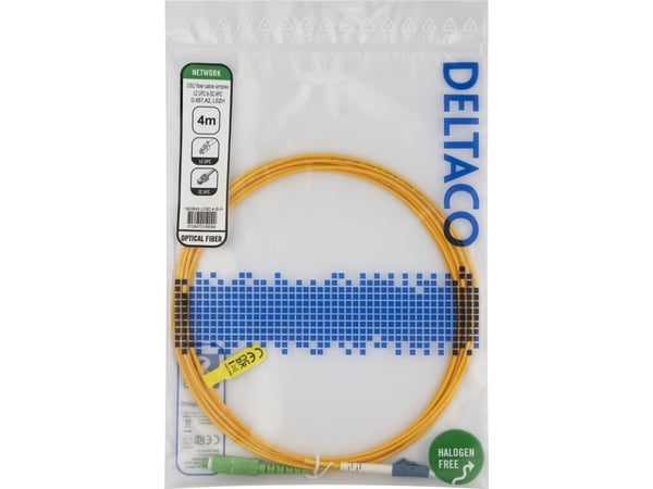 DELTACO - Nettverkskabel - LC/UPC-enkeltmodus (hann) til SC/APC-enkeltmodus (hann) - 4 m - 4 m - fiberoptisk - simpleks - G.657.A2/OS2 - halogenfri...