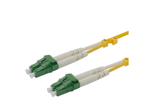 DELTACO - Koblingskabel - LC/APC (hann) til LC/APC (hann) - 50 cm - 0.5 m - fiberoptisk - dupleks - OS2 - halogenfri - gul