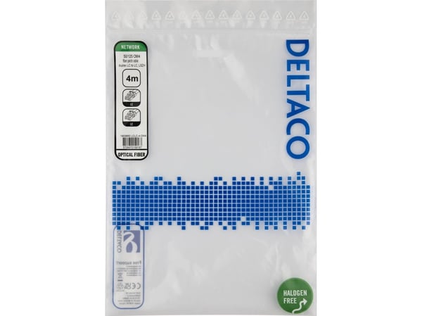 DELTACO - Nettverkskabel - LC/UPC-multimodus (hann) til LC/UPC-multimodus (hann) - 4 m - 4 m - fiberoptisk - dupleks - OM4 - halogenfri - rosa