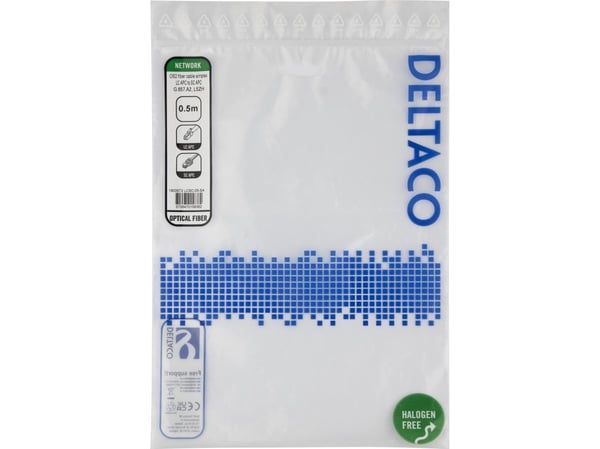 DELTACO - Koblingskabel - LC/APC-enkeltmodus (hann) til SC/APC-enkeltmodus (hann) - 50 cm - 0.5 m - fiberoptisk - simpleks - 9 / 125 micron - G.657...