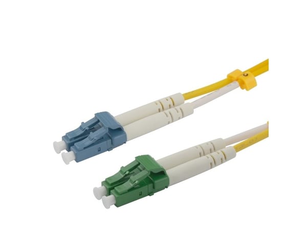 DELTACO - Koblingskabel - LC/UPC (hann) til LC/APC (hann) - 5 m - 5 m - fiberoptisk - dupleks - OS2 - halogenfri - gul