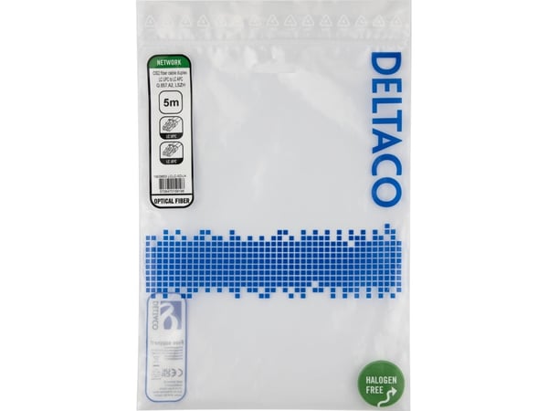 DELTACO - Koblingskabel - LC/UPC (hann) til LC/APC (hann) - 5 m - 5 m - fiberoptisk - dupleks - OS2 - halogenfri - gul