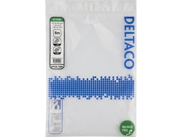 DELTACO - Koblingskabel - LC/UPC (hann) til SC/APC (hann) - 5 m - 5 m - fiberoptisk - dupleks - G.657.A2/OS2 - halogenfri, toretnings - gul