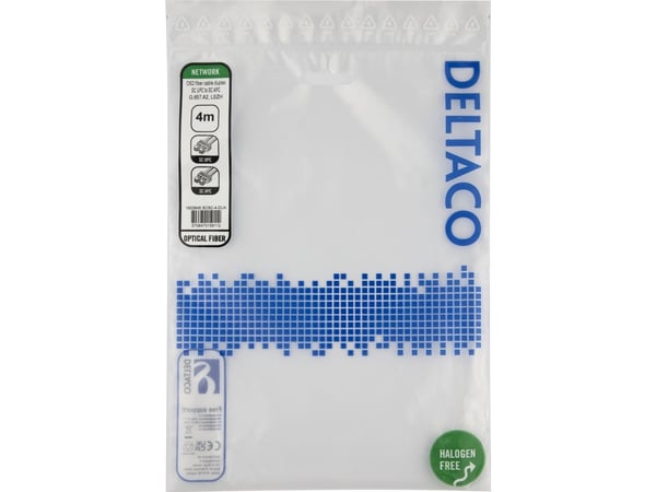 DELTACO - Koblingskabel - SC/UPC (hann) til SC/APC (hann) - 4 m - 4 m - fiberoptisk - dupleks - OS2 - halogenfri, toretnings - gul