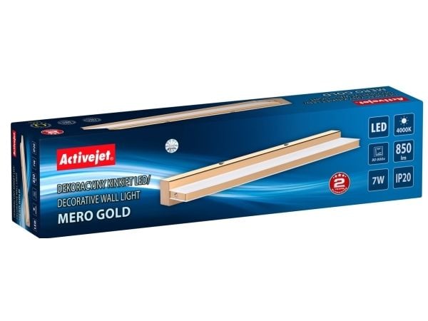 Activejet , Overflatebehandlet, Rektangel, Ikke-utskiftbare pærer, 4000 K, IP20, Gull