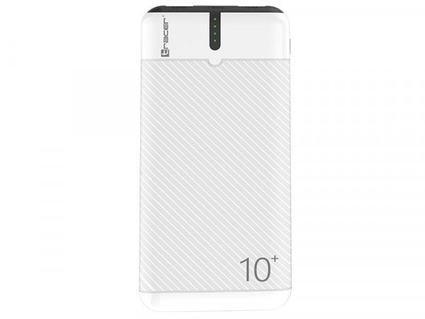 Tracer EnerGo - Strømbank - 10000 mAh - 37 Wh - 3 utgangskontakter (2 x USB, USB-C) - hvit, svart
