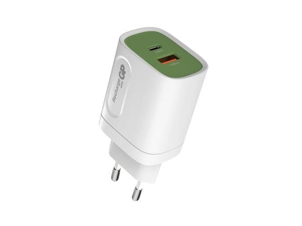 GP WM2A - Strømadapter - 20 watt - 3.1 A - PD, QC - 2 utgangskontakter (USB, USB-C)