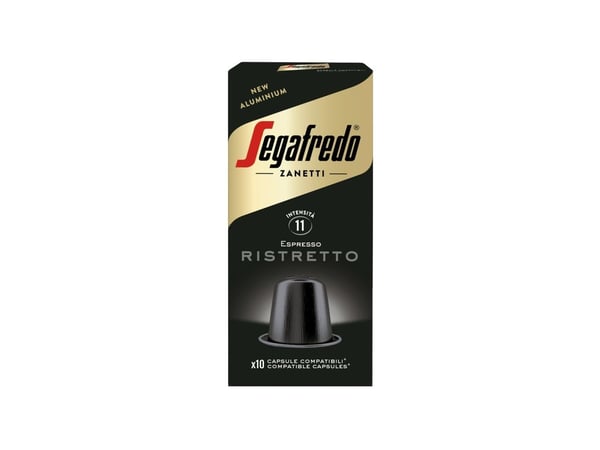 Segafredo Ristretto, Kaffe kapsyl, Ring eyelet, Middels brent, Nespresso, 51 g, Boks