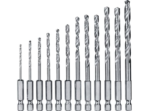 kwb 108810, Drill, Drill bit set, Legert stål, Støpejern, Hard plastik, Ulegert Stål, Ikke-jernholdig metall, 6,35 mm, Høy-Hastighets Stål (HHS), R...