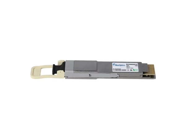 Dell 407-BCBM-kompatibel BlueOptics© QSFP-DD transceiver for multimode 200 Gigabit høyhastighets dataoverføring i fiberoptiske nettverk. Støtter 20...
