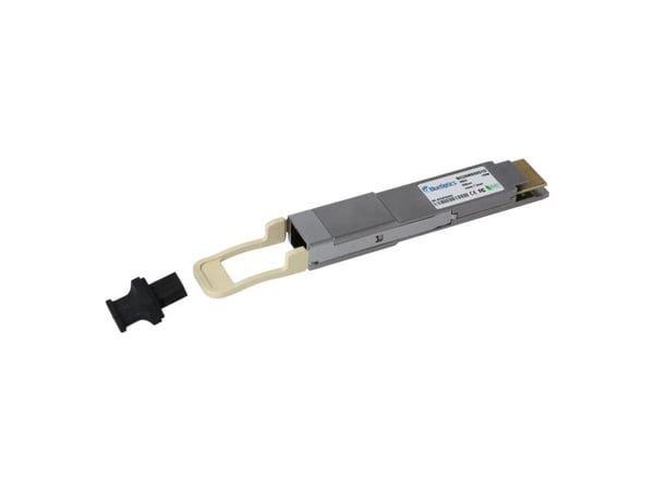 Dell PC4JJ-kompatibel BlueOptics© QSFP-DD-transceiver for multimode 200 Gigabit høyhastighets dataoverføring i fiberoptiske nettverk. Støtter 200 G...