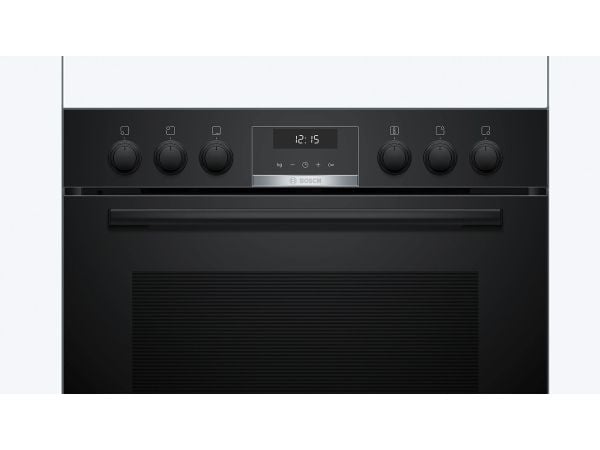 Bosch HEG517BB4 + NIF645CB5E, Sonebasert induksjon, 4 zone(s), Glass-keramikk, Sort, Berøringskontroll, 58,3 cm